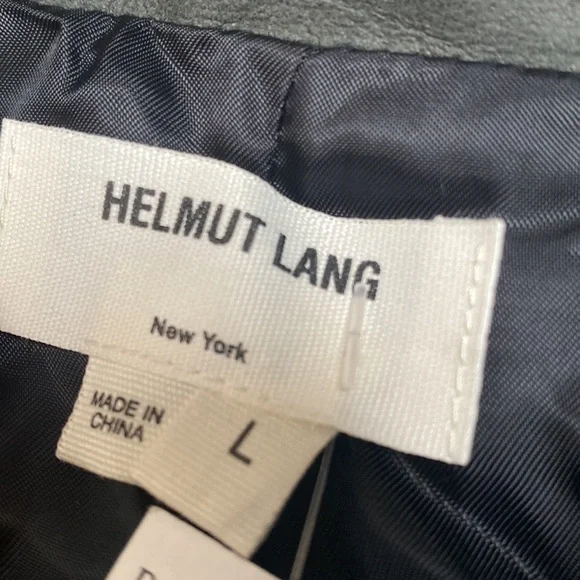 Helmut Lang New York Black Paper Leather Moto Jacket From Barney’s Large Coat